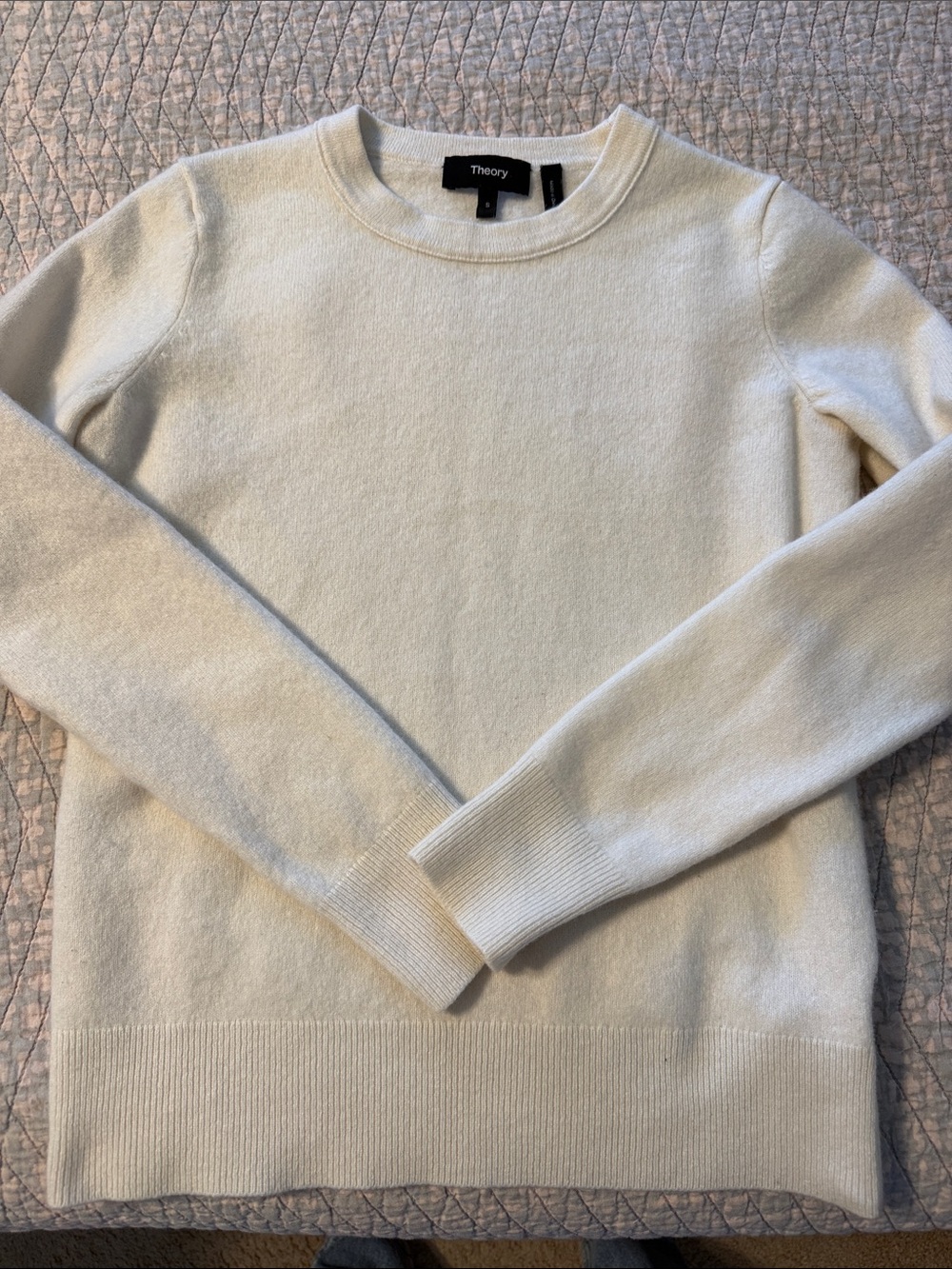 Theory Men’s Cream Crewneck Jumper